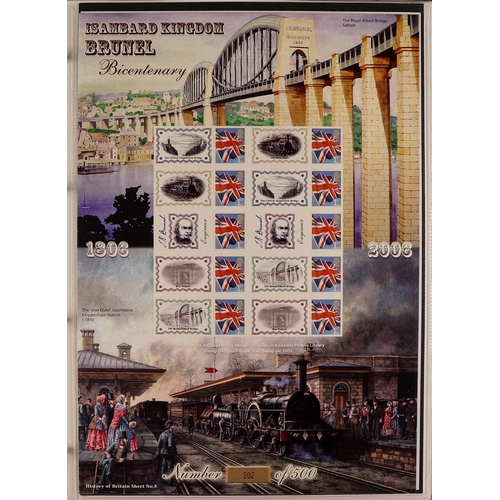 694 - GB.ELIZABETH II BRADBURY SMILER SHEETS History of the World Series of 44 different sheets 1-50 (miss... 