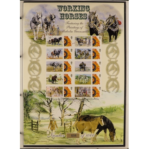 694 - GB.ELIZABETH II BRADBURY SMILER SHEETS History of the World Series of 44 different sheets 1-50 (miss... 