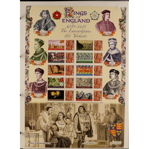 694 - GB.ELIZABETH II BRADBURY SMILER SHEETS History of the World Series of 44 different sheets 1-50 (miss... 