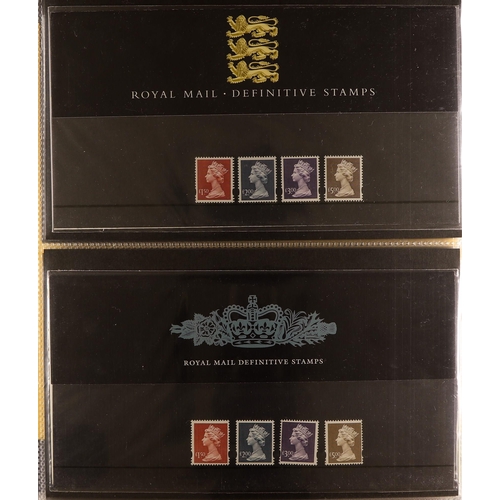 703 - GB.ELIZABETH II MACHIN & REGIONAL PRESENTATION PACKS collection in two Royal Mail albums, with value... 