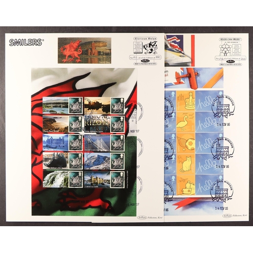 727 - GB.ELIZABETH II SMILER SHEET - USED COLLECTION Small group of 16, all different, early Post Office S... 