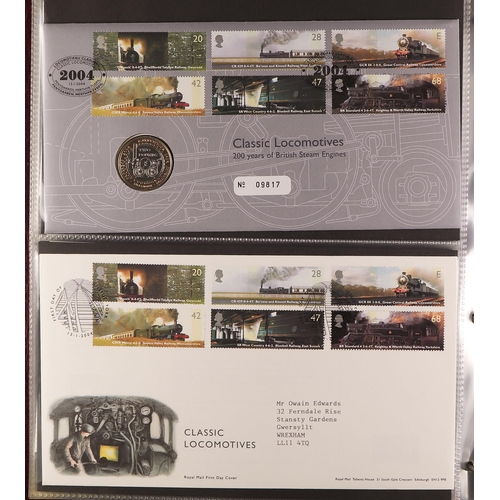 746 - GB.FIRST DAY COVERS 1996-2009 collection in six Royal Mail cover albums, incl. some coin covers (30+... 