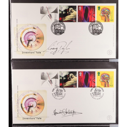 747 - GB.FIRST DAY COVERS 1999 CERTIFIED SIGNED COVERS COLLECTION in an album, from the Tales series, incl... 