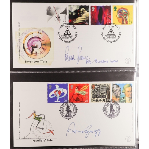 747 - GB.FIRST DAY COVERS 1999 CERTIFIED SIGNED COVERS COLLECTION in an album, from the Tales series, incl... 