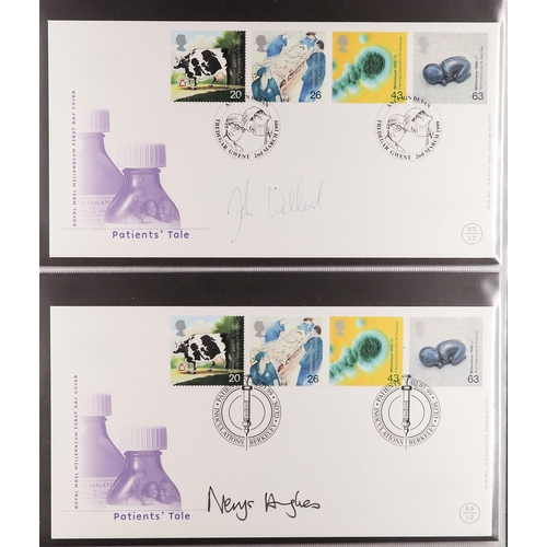 747 - GB.FIRST DAY COVERS 1999 CERTIFIED SIGNED COVERS COLLECTION in an album, from the Tales series, incl... 