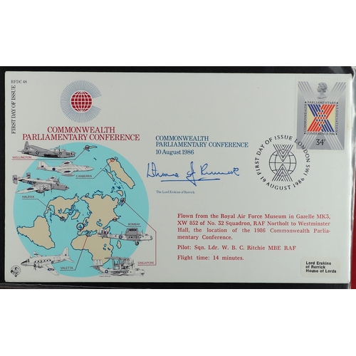 750 - GB.FIRST DAY COVERS RFDC SERIES CERTIFIED SIGNED COVERS 1981-89 in an album, almost complete. (60 co... 