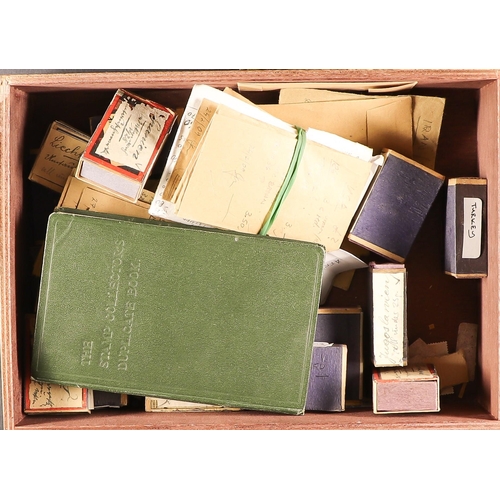 78 - COLLECTIONS & ACCUMULATIONS TWO BOXES OF WORLD with various album pages, sheets, stockpages, in pack... 