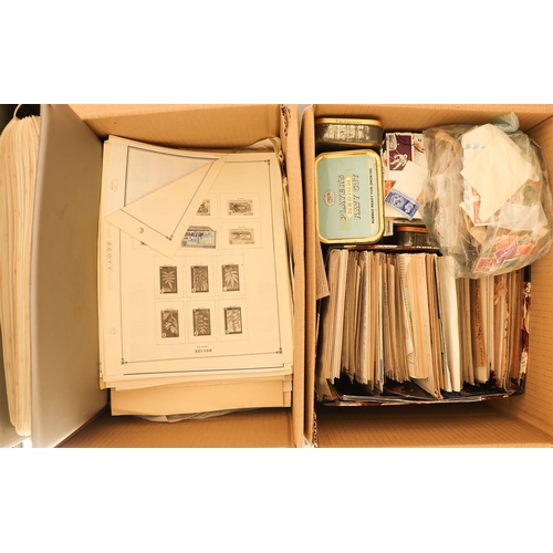 84 - COLLECTIONS & ACCUMULATIONS WORLD SORTER IN TWO CARTONS with stamps in tins, various covers incl. GB... 