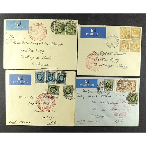 85 - COLLECTIONS & ACCUMULATIONS ZEPPELIN FLIGHT COVERS TO CHILE 1936 a range of envelopes to the same ad... 