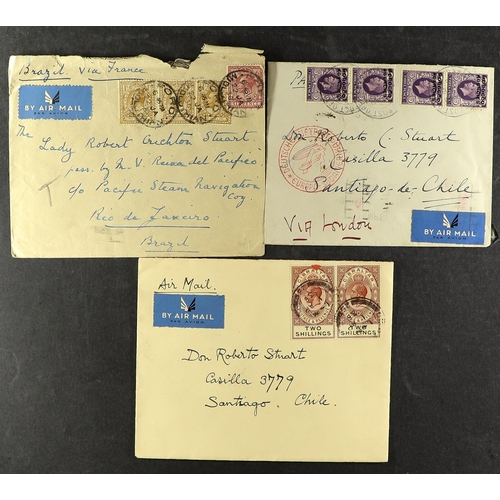 85 - COLLECTIONS & ACCUMULATIONS ZEPPELIN FLIGHT COVERS TO CHILE 1936 a range of envelopes to the same ad... 