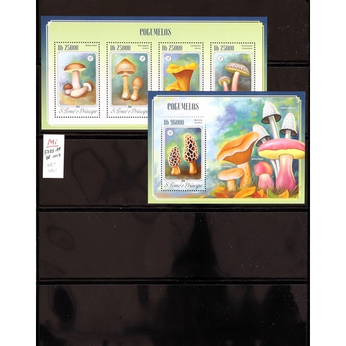 93 - TOPICALS FUNGI OF ST THOMAS & PRINCE ISLANDS 1984-2014 never hinged mint collection incl. 1984 set &... 