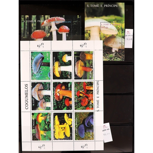 93 - TOPICALS FUNGI OF ST THOMAS & PRINCE ISLANDS 1984-2014 never hinged mint collection incl. 1984 set &... 