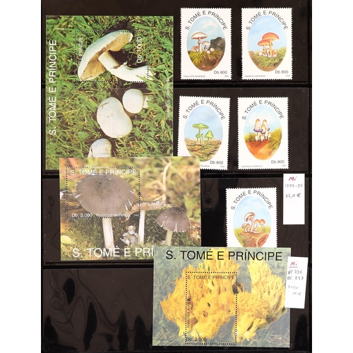 93 - TOPICALS FUNGI OF ST THOMAS & PRINCE ISLANDS 1984-2014 never hinged mint collection incl. 1984 set &... 