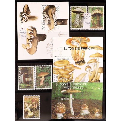 93 - TOPICALS FUNGI OF ST THOMAS & PRINCE ISLANDS 1984-2014 never hinged mint collection incl. 1984 set &... 