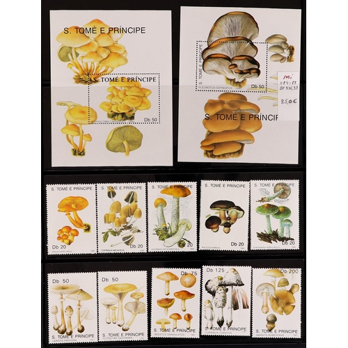 93 - TOPICALS FUNGI OF ST THOMAS & PRINCE ISLANDS 1984-2014 never hinged mint collection incl. 1984 set &... 