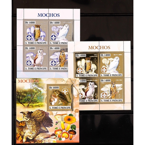 93 - TOPICALS FUNGI OF ST THOMAS & PRINCE ISLANDS 1984-2014 never hinged mint collection incl. 1984 set &... 