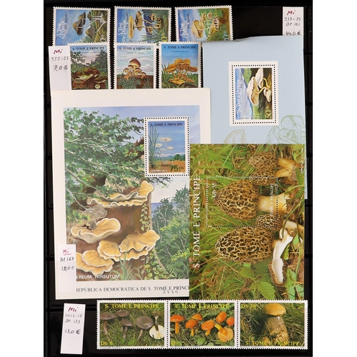 93 - TOPICALS FUNGI OF ST THOMAS & PRINCE ISLANDS 1984-2014 never hinged mint collection incl. 1984 set &... 