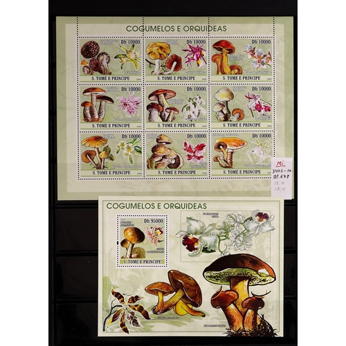 93 - TOPICALS FUNGI OF ST THOMAS & PRINCE ISLANDS 1984-2014 never hinged mint collection incl. 1984 set &... 