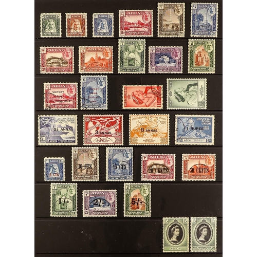 97 - ADEN 1937-63 USED COLLECTION incl. 1937 Dhow set to 5r plus additional 1a & 2½a blocks of 4, 1939-48... 