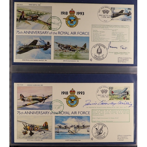 110 - COLLECTIONS & ACCUMULATIONS ROYAL AIR FORCE 1993 ANNIVERSARY COVERS COLLECTION in three Benham suede... 