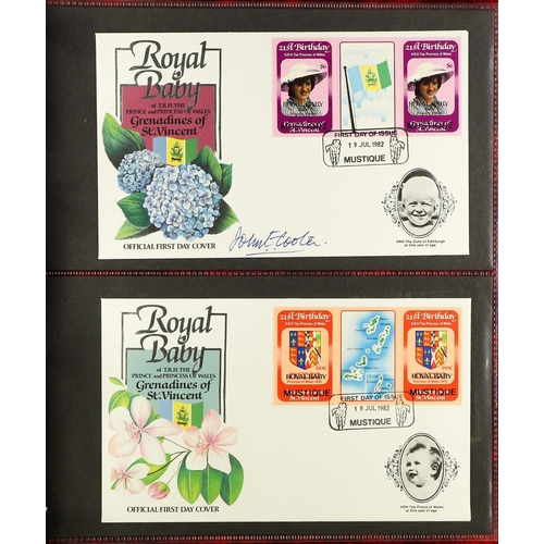 122 - COLLECTIONS & ACCUMULATIONS COMMONWEALTH 1982 ROYAL BABY covers collection in two albums, each beari... 