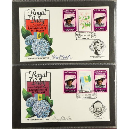 122 - COLLECTIONS & ACCUMULATIONS COMMONWEALTH 1982 ROYAL BABY covers collection in two albums, each beari... 