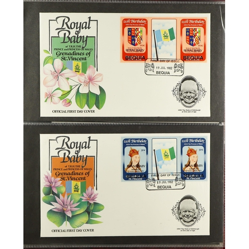 122 - COLLECTIONS & ACCUMULATIONS COMMONWEALTH 1982 ROYAL BABY covers collection in two albums, each beari... 