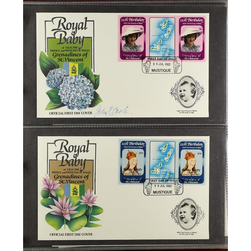 122 - COLLECTIONS & ACCUMULATIONS COMMONWEALTH 1982 ROYAL BABY covers collection in two albums, each beari... 