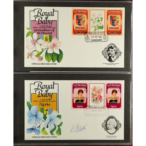 122 - COLLECTIONS & ACCUMULATIONS COMMONWEALTH 1982 ROYAL BABY covers collection in two albums, each beari... 