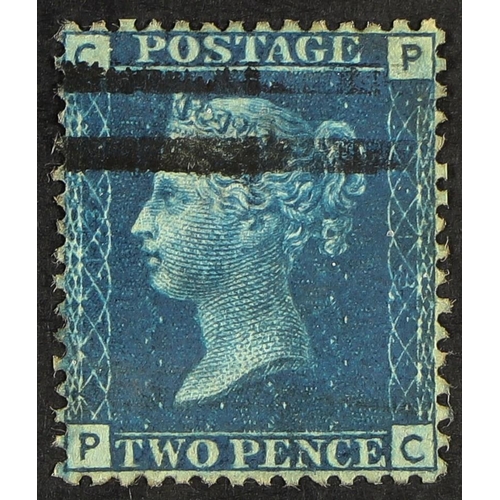 1273 - GB.QUEEN VICTORIA 1858-76 2d deep blue plate 13, WATERMARK INVERTED, SG 47Wi, very fine used with ne... 