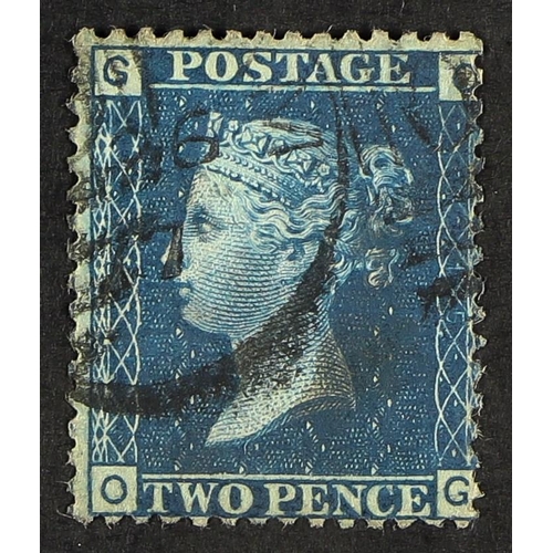 1274 - GB.QUEEN VICTORIA 1858-76 2d deep blue plate 15, WATERMARK INVERTED, SG 47Wi, fine used, well-center... 