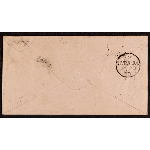 1290 - GB.QUEEN VICTORIA 1870 (22 Jul) env to Liverpool  bearing two 1d reds (plate 140), one stamp tied Ri... 