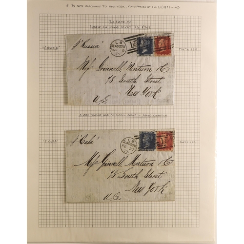 1293 - GB.QUEEN VICTORIA 1875 FIVE MATCHING TRANS ATLANTIC COVERS. 1875 five circulars sent from Glasgow to... 