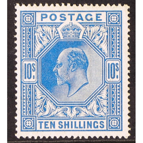 1327 - GB.EDWARD VII 1902-10 10s ultramarine, SG 265, fine mint. Cat. £1000.