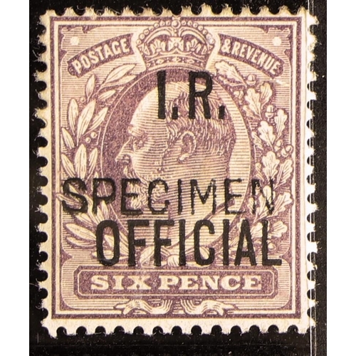 1330 - GB.EDWARD VII OFFICIALS - INLAND REVENUE 1902-04 6d pale dull purple, overprinted SPECIMEN, SG O23s,... 