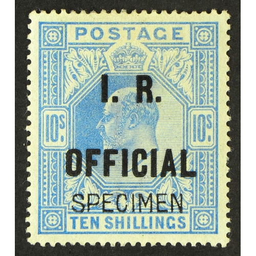 1334 - GB.EDWARD VII OFFICIALS - INLAND REVENUE 1902-04 10s ultramarine, overprinted SPECIMEN, SG O26s, wit... 