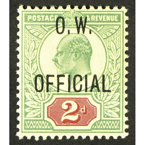 1337 - GB.EDWARD VII OFFICIALS - OFFICE OF WORKS 1902-04 2d yellowish-green and carmine-red, SG O38, fine m... 