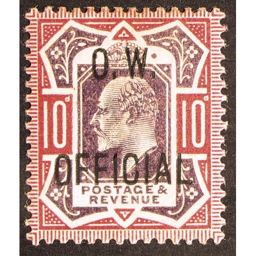 1339 - GB.EDWARD VII OFFICIALS - OFFICE OF WORKS 1902-03 10d dull purple and carmine, SG O40, fine mint, Ca... 