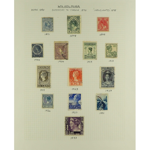 134 - COLLECTIONS & ACCUMULATIONS DUTCH ROYAL FAMILY a topical collection on pages etc, incl. early postca... 