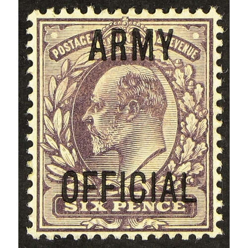 1340 - GB.EDWARD VII OFFICIALS - ARMY 1902 6d pale dull purple, SG O50 (Forme 2), fine mint, Cat. £175. Wit... 