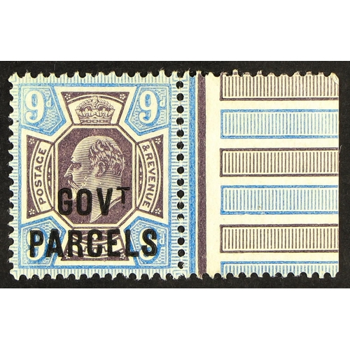 1343 - GB.EDWARD VII OFFICIALS - GOVERNMENT PARCELS 1902 9d dull purple and ultramarine, SG O77, a never hi... 