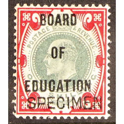 1346 - GB.EDWARD VII OFFICIALS - BOARD OF EDUCATION 1902-04 1s dull green and carmine, overprinted SPECIMEN... 