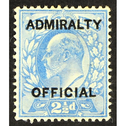 1349 - GB.EDWARD VII OFFICIALS - ADMIRALTY 1903 2½d ultramarine, SG O105, fine mint, Cat. £475. With 2022 W... 