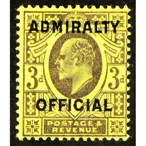 1354 - GB.EDWARD VII OFFICIALS - ADMIRALTY 1903-04 3d dull purple and orange-yellow, SG O112, mint with lar... 