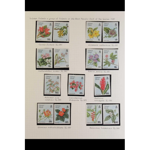 136 - TOPICALS FLOWERS 1930's-1980's world mint & used collection (+/- 350 stamps)