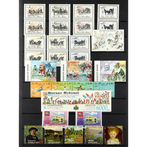 137 - TOPICALS HORSE STAMPS OF SAN MARINO 1950's to 2000's mainly never hinged mint with sets, couple of c... 