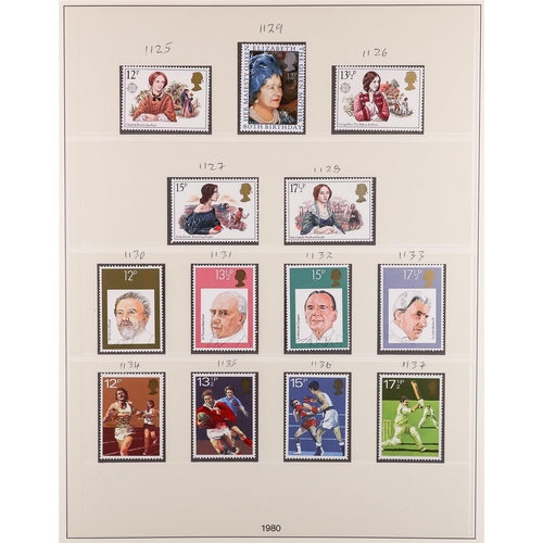 1384 - GB.ELIZABETH II 1981-89 never hinged mint collection in a Lindner hingeless album with slipcase, inc... 