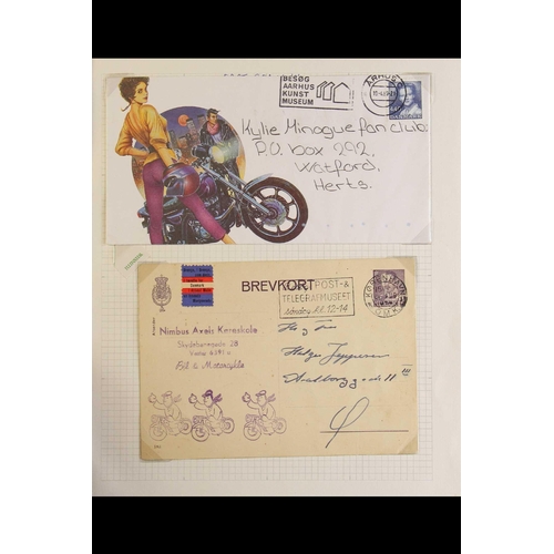 139 - TOPICALS MOTORCYCLES TOPIC DENMARK 1920's-2000's never hinged mint & used stamps, covers, postcards ... 