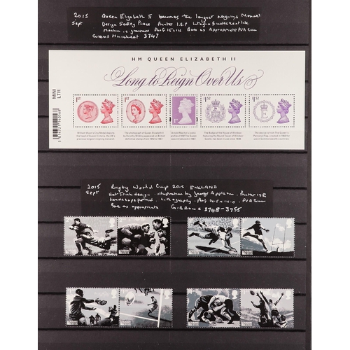 1393 - GB.ELIZABETH II 2009 - 2015 COMMEMORATIVE COLLECTION. A comprehensive collection in 3 stockbooks whi... 