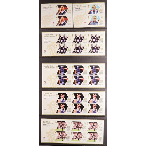 1396 - GB.ELIZABETH II 2012 OLYMPIC AND PARALYMPIC SHEETLETS 29 Olympic sheetlets of 6 stamps (1 duplicated... 